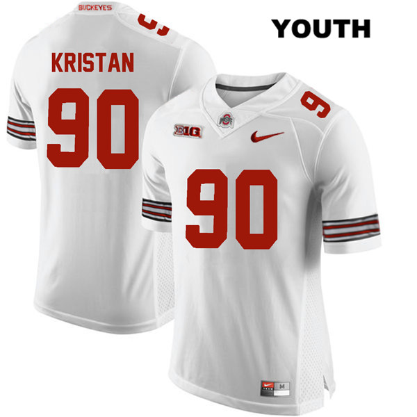 Ohio State Buckeyes Youth Bryan Kristan #90 White Authentic Nike College NCAA Stitched Football Jersey EH19K68WV